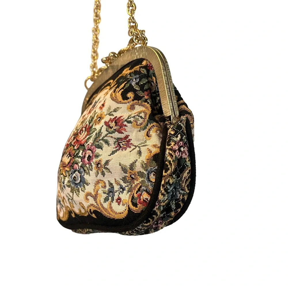 Vintage 60s Walborg mini floral tapestry evening bag - Picture 9 of 14